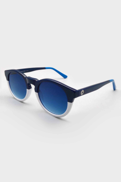 Lunettes de Soleil Happiness Bleu Marine et Blanc