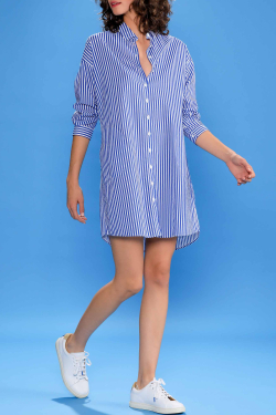 Woman Striped Linen Dress - Woman Dresses - ESCALES
