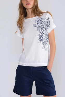 T-shirt Voile Escales Bleu et Blanc - Femmes Escales Paris