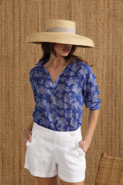 Blusa em Voile Fond des Mers