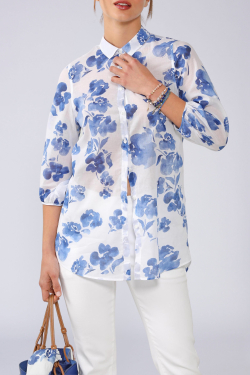 Camisa Larga Voile Cascade de fleurs