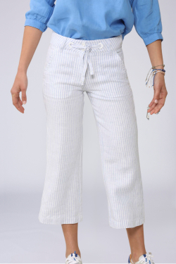 Pantaloni Lino A Righe Jane