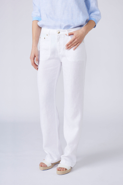 Leinenhose Jane Offiziersweiß Frühling/Sommer Frau