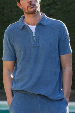 Polo Hombre en Algodón Orgánico en color Azul - Boutique en línea Oficial ESCALES®