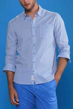 Camisa Cuadros Azul Hombre - Camisas Hombre - ESCALES