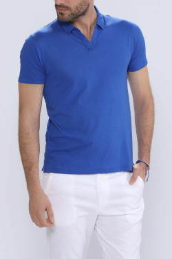 Polo Capri en Coton Bleu Marine Escales - Hommes Escales