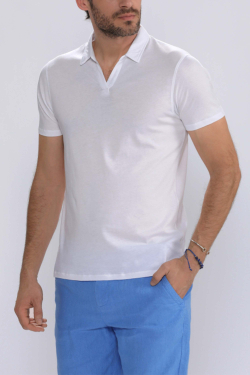 Men's Short Sleeve Polo Shirt White - Polo Shirts Men - ESCALES