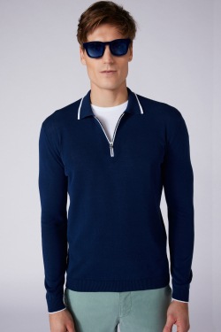 Maglione con Zip "Nice" Blu Reale Primavera/Estate Uomo
