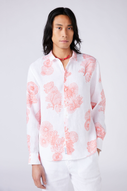 Camicia di Lino "Cascade de Corail"