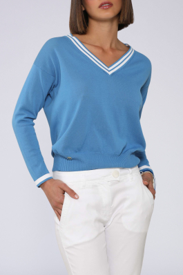 Be You 【 V Neck Blue Jumper Women 】 ファッション レディースファッション トップス その他トップス レディース f241233_t829-f.jpg