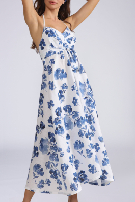 DKNY ★【ドレス】Floral Linen Blend Dress 涼感と華やかさ f241607_t880-f.jpg