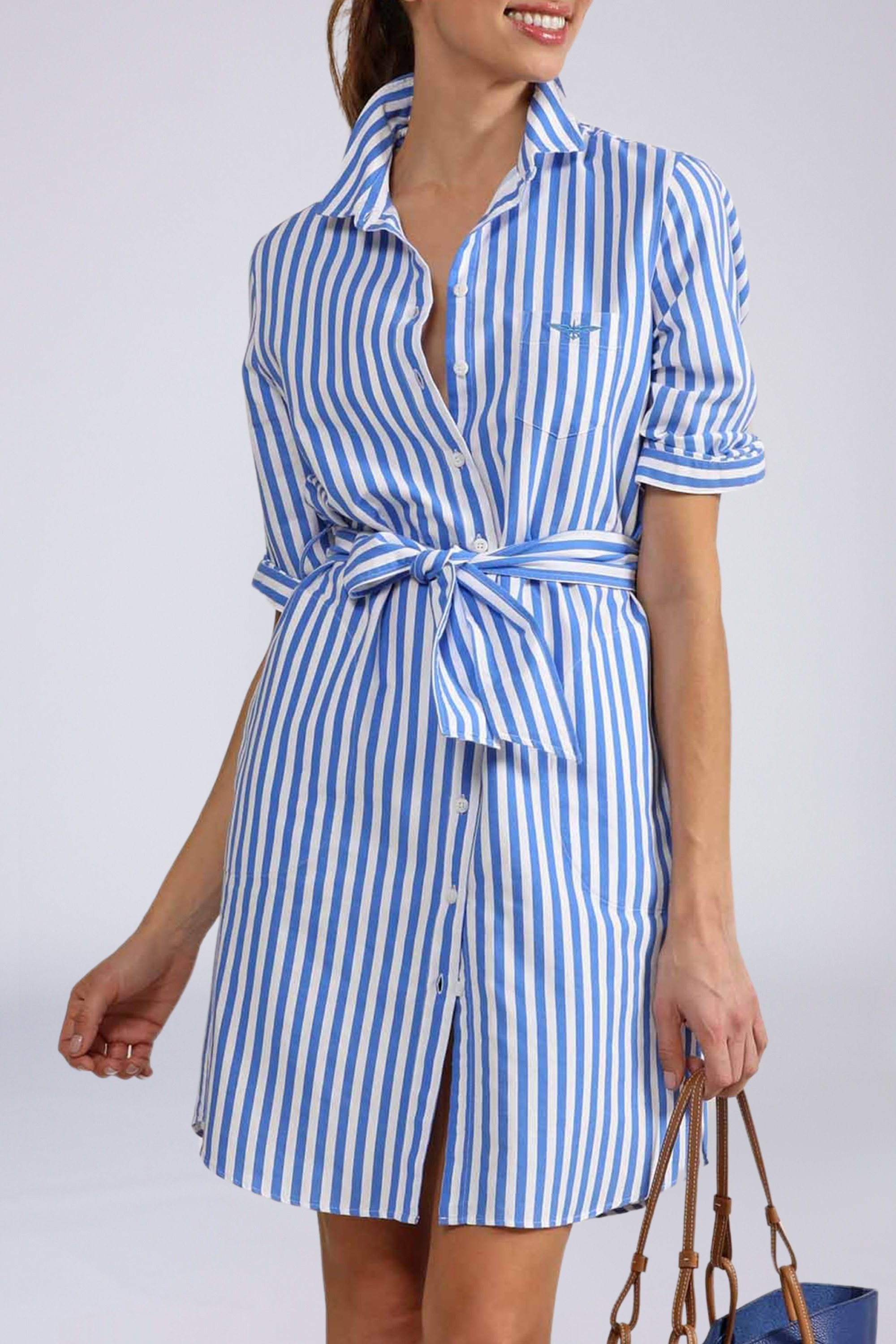 Oxford Striped Dress - Dresses and Skirts Officer White