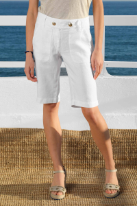 Bermuda Lino Officier Mujer - Boutique Oficial ESCALES®
