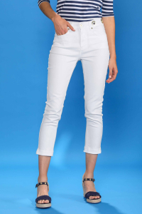 Pantalon 5 Poches Officier Blanc - Femmes Escales Paris