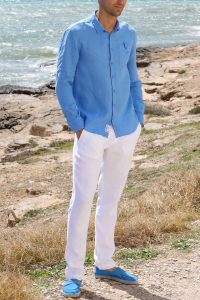 Pantalón Lino Blanco Hombre - Boutique en línea Oficial ESCALES®