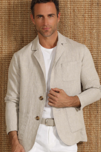 Beige Linen Jacket for Men - Men's Jackets - ESCALES