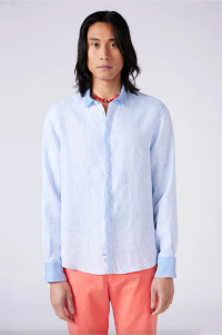 Camicia Lino A Righe Escales