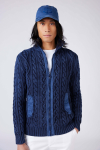 Cardigan Câble Blu Reale Primavera/Estate Uomo