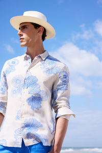 Camicia di Lino "Cascade de Corail"