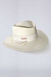Sombrero de Paja Ecrú Cordón Primavera/Verano Mujer