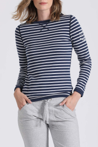 Damen-Wendeshirt Königsblau / Offiziersweiß Herbst/Winter Frau