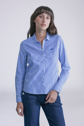 Camisa Mulher Popelina às Riscas