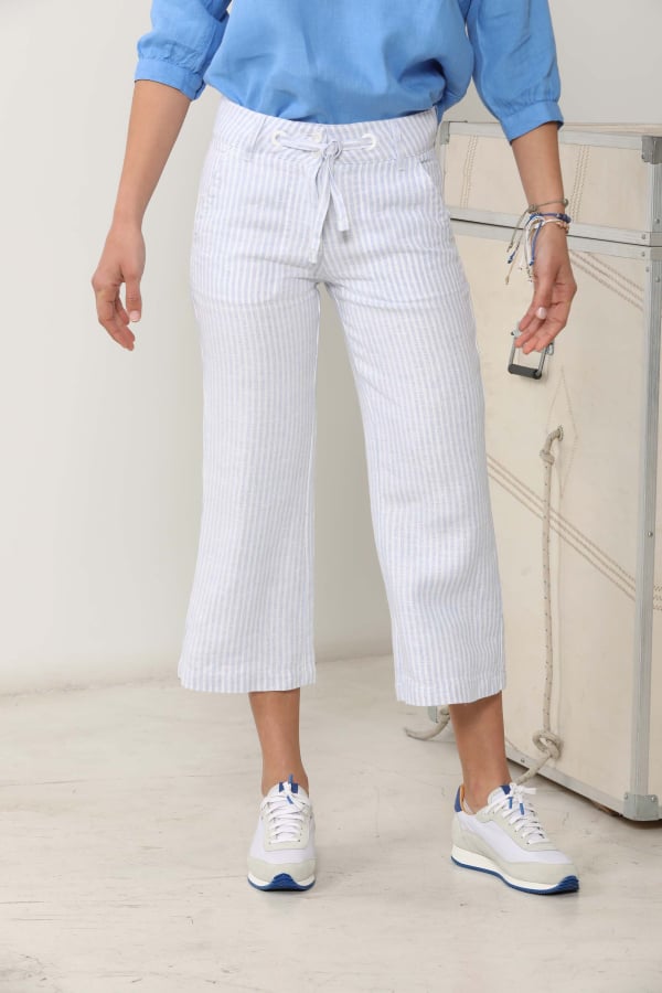 Jane Striped Linen Trousers