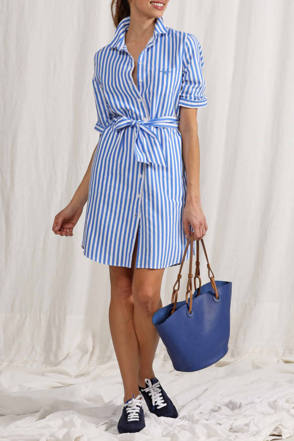 tシャツ FISH NET DRESS レディース Oxford Striped Dress - Dresses and Skirts Officer White