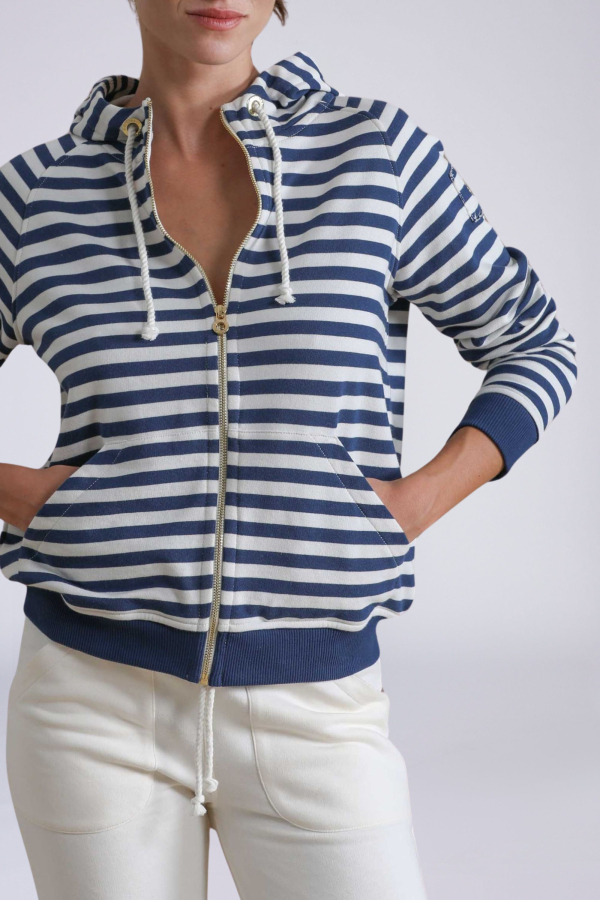 Striped Hooded Cardigan