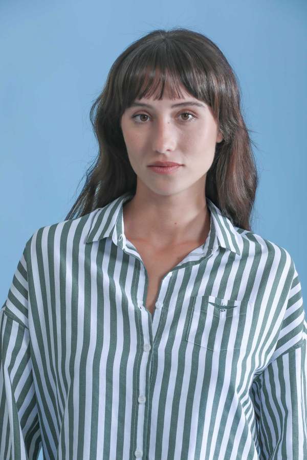 Striped Royale Oxford Shirt - Shirts Crystal Green / Officer