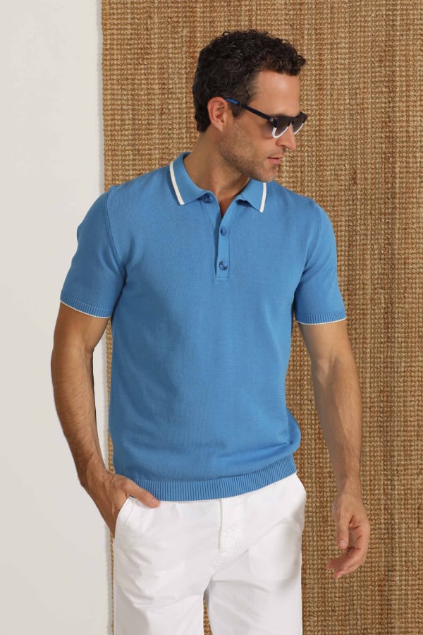 Short Sleeves Polo Sweater