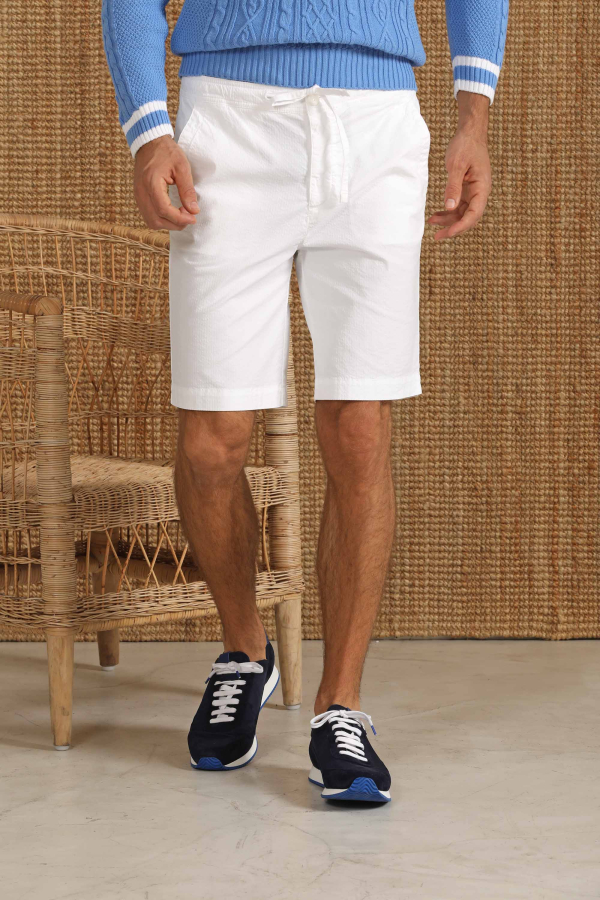 Bermuda-Shorts Coulissé Seersucker